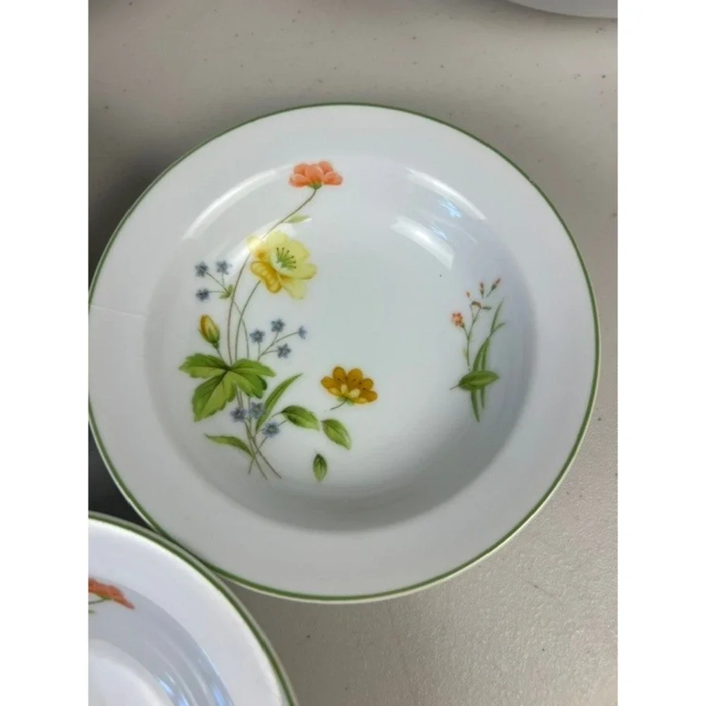 Castlecourt April Flowers Fine China Fruit Dessert Bowls Set of 5 Japan 5.5